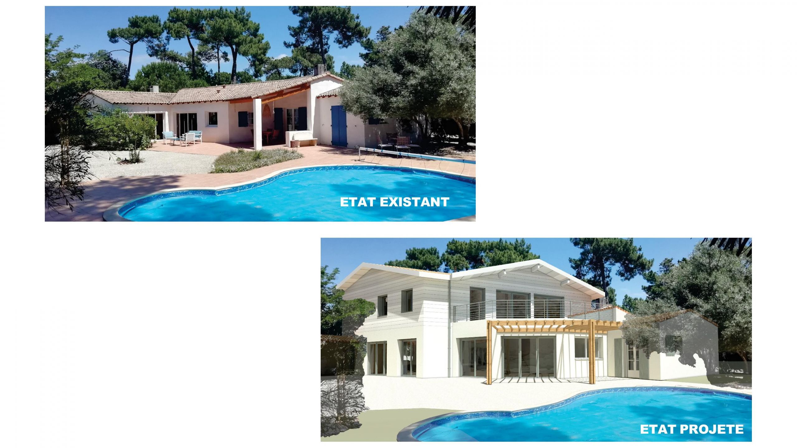 EXTENSION ET SURÉLÉVATION D’UNE MAISON INDIVIDUELLE À LA PALMYRE